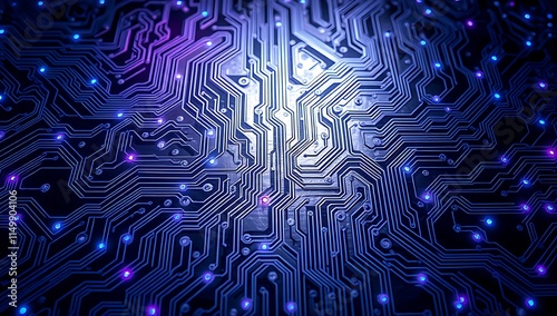 Illuminated Circuit Board Complex Intricate Design