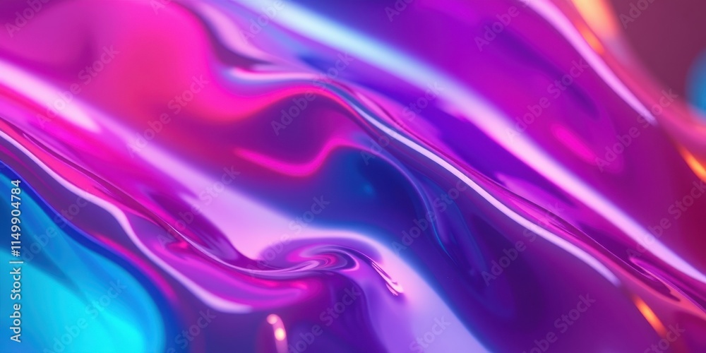 Obraz premium Abstract Swirling Liquid Neon Hues Background for Design Projects