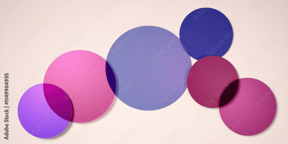 Abstract composition of overlapping pastel circles exhibiting a vibrant color scheme Abstract composition of overlapping pastel circles exhibiting a vibrant color scheme