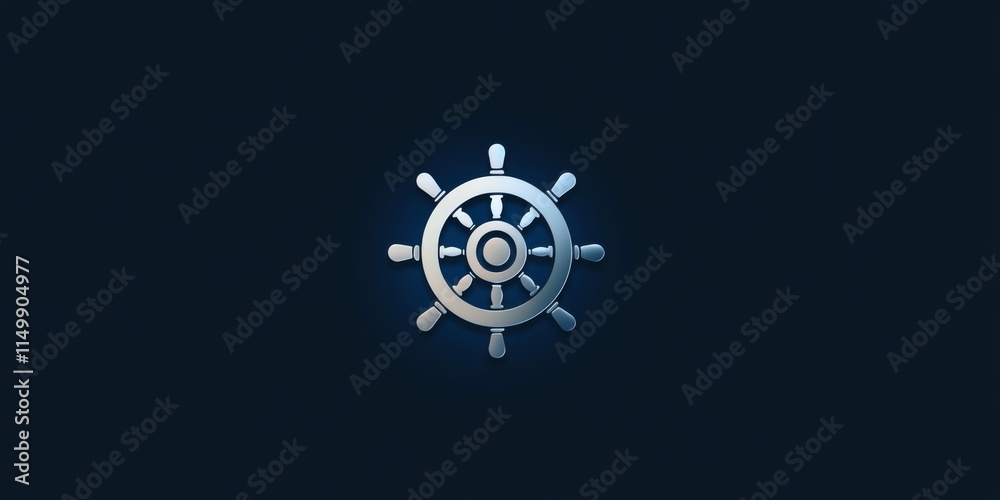 Nautical Wheel Icon Elegant Ship Steering Design Nautical Wheel Icon Elegant Ship Steering Design