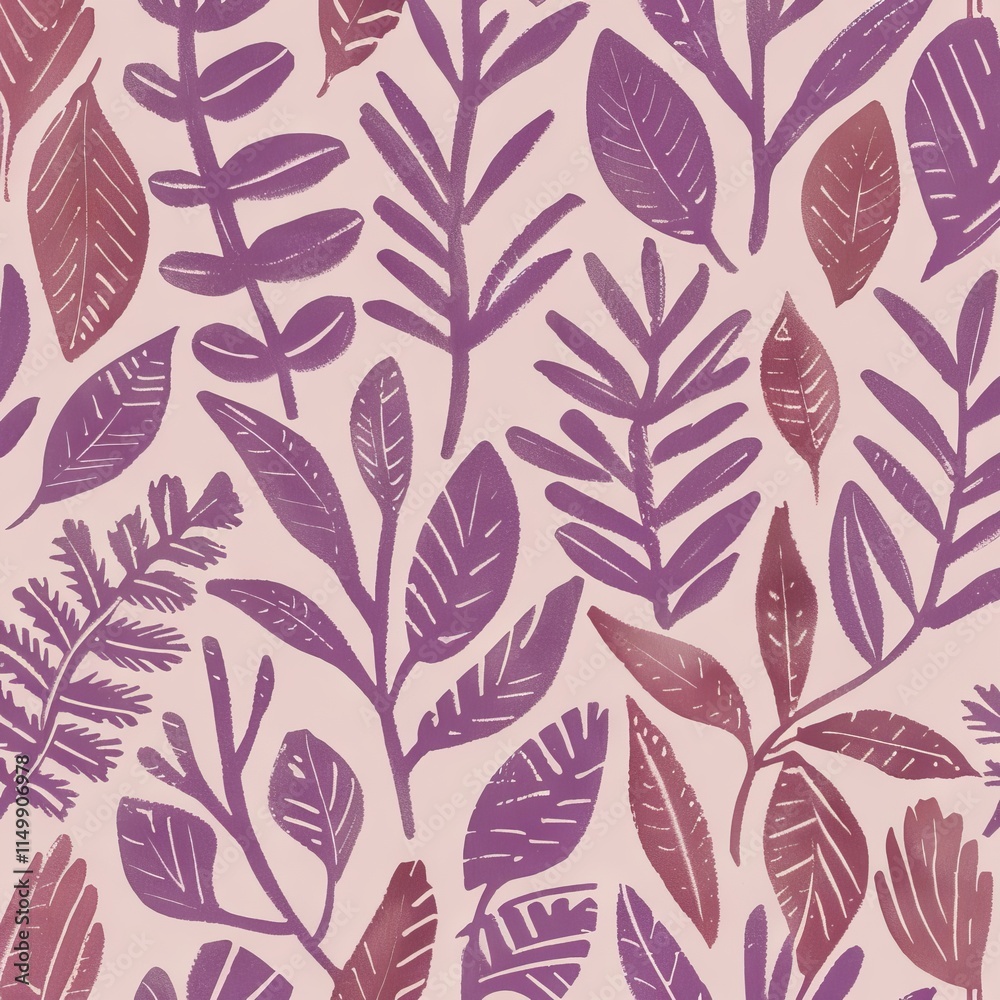 Minimalist Botanical Pattern with Soft Pastel and PANTONE 17-1230 Mocha Mousse Tones Minimalist Botanical Pattern with Soft Pastel and PANTONE 17-1230 Mocha Mousse Tones