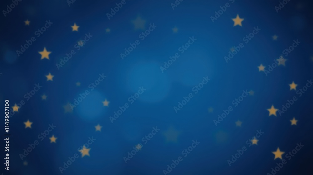 Soft Focus Blue Background with Scattered Gold Stars Soft Focus Blue Background with Scattered Gold Stars