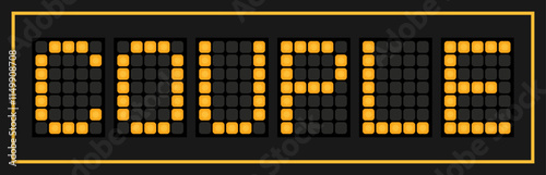 Orange color led banner in word couple on black background