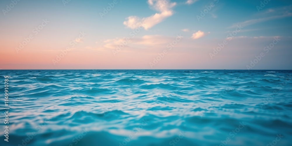 Obraz premium Serene Ocean Waves at Sunset A Peaceful Seascape