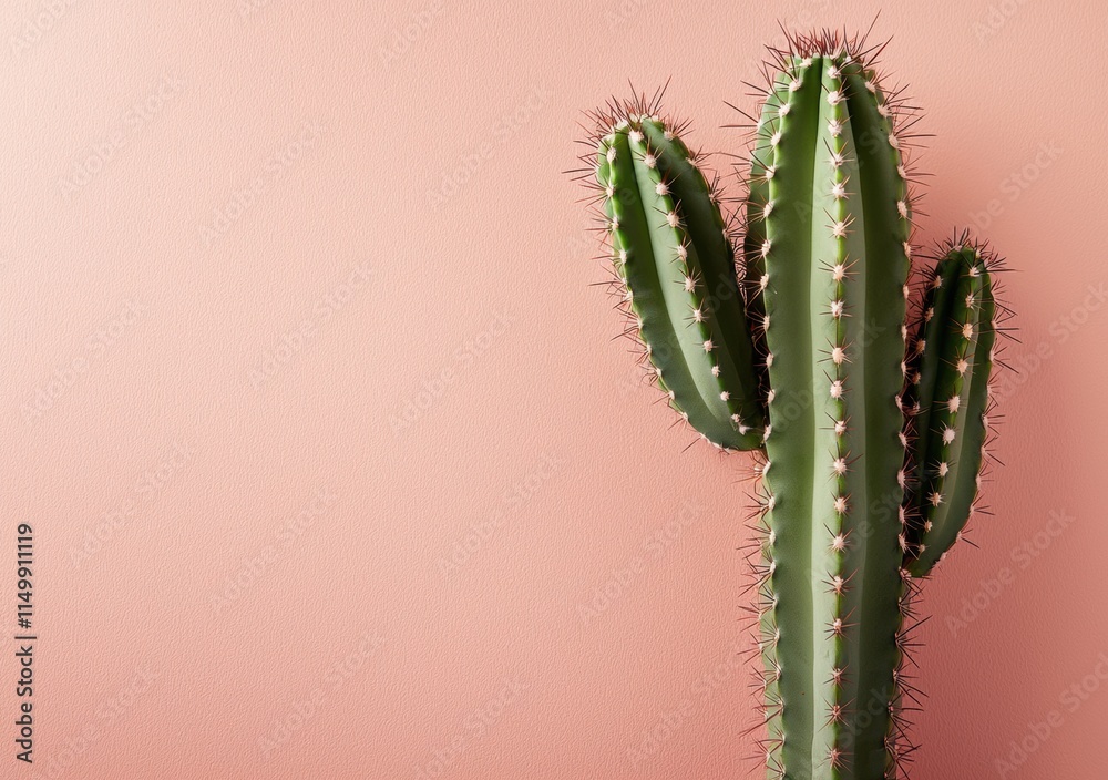 Minimalist cactus display flat lay pink background stylish decor Minimalist cactus display flat lay pink background stylish decor