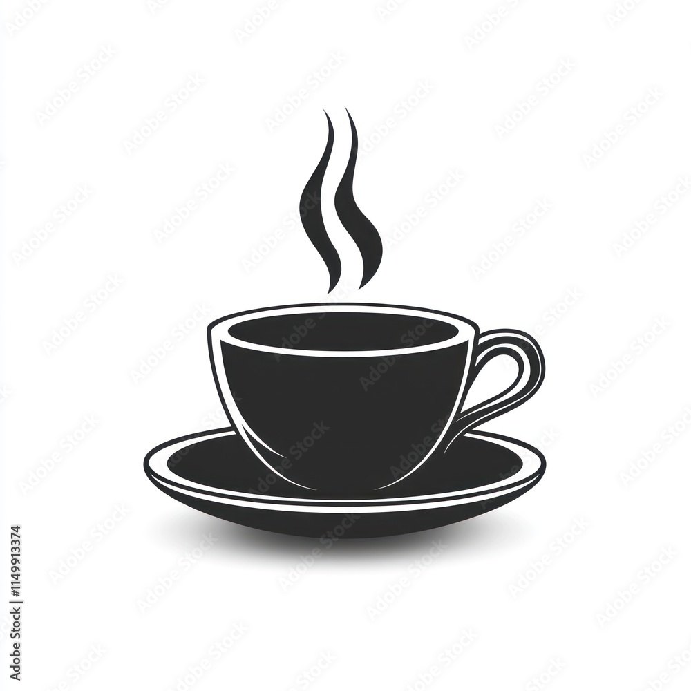 A steaming cup of coffee sits on a saucer