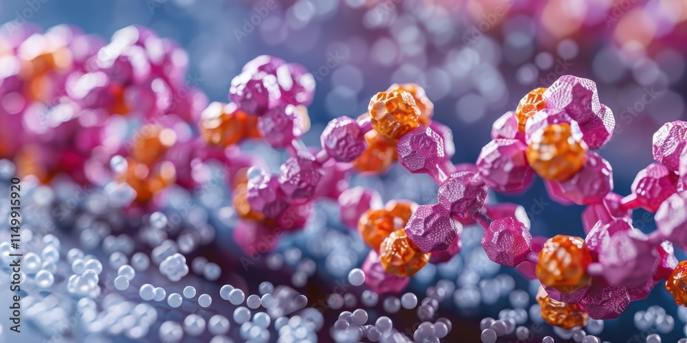 Intricate close-up view of molecular structures with vibrant colors showcasing the complexities and beauty of biological formations and scientific wonders Intricate close-up view of molecular structures with vibrant colors showcasing the complexities and beauty of biological formations and scientific wonders