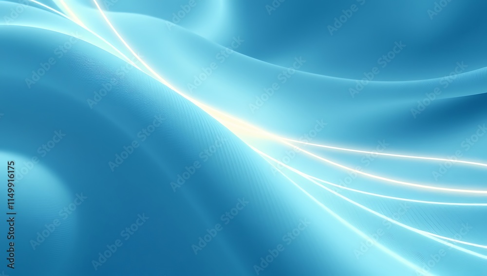 Abstract Blue Waves With Glowing Lines Background Abstract Blue Waves With Glowing Lines Background