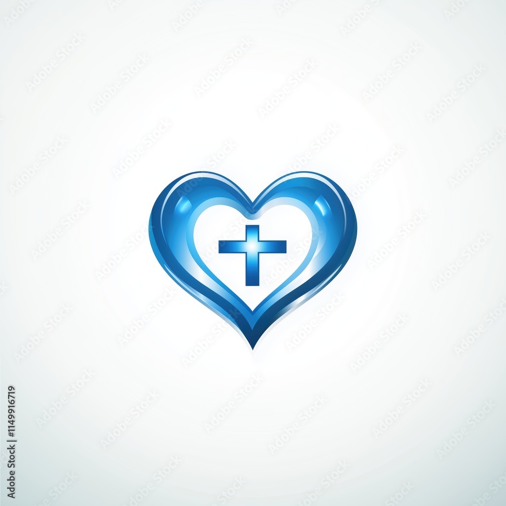 Obraz premium Stylish healthcare logo design with heart icon and blue color palette