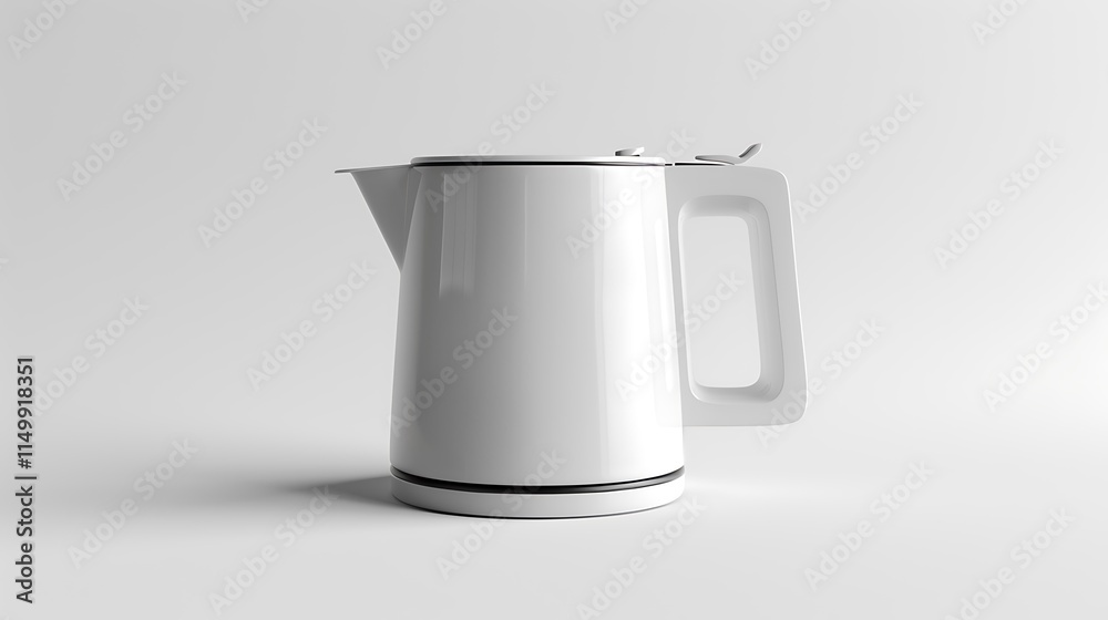 Sleek electric kettle with a modern design placed on a white background. Sleek electric kettle with a modern design placed on a white background.