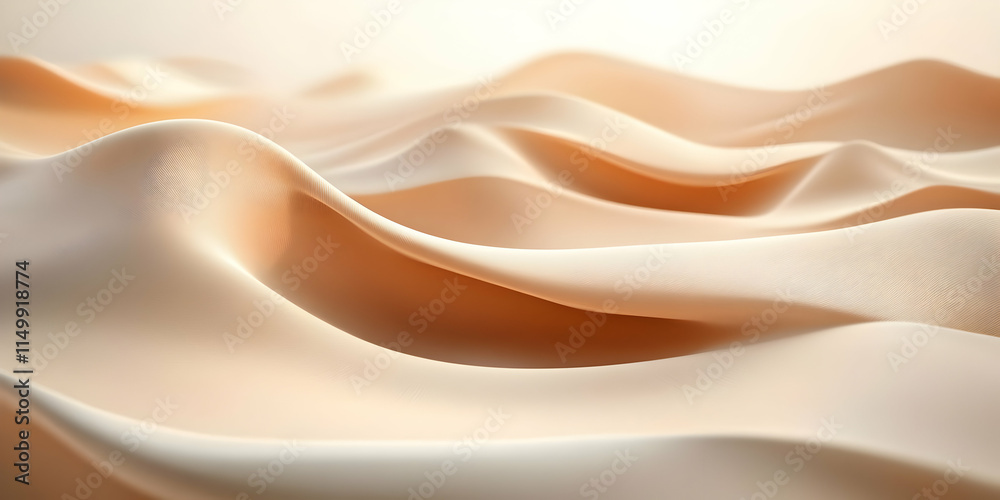 Obraz premium Beige Abstract 3D Wave Background