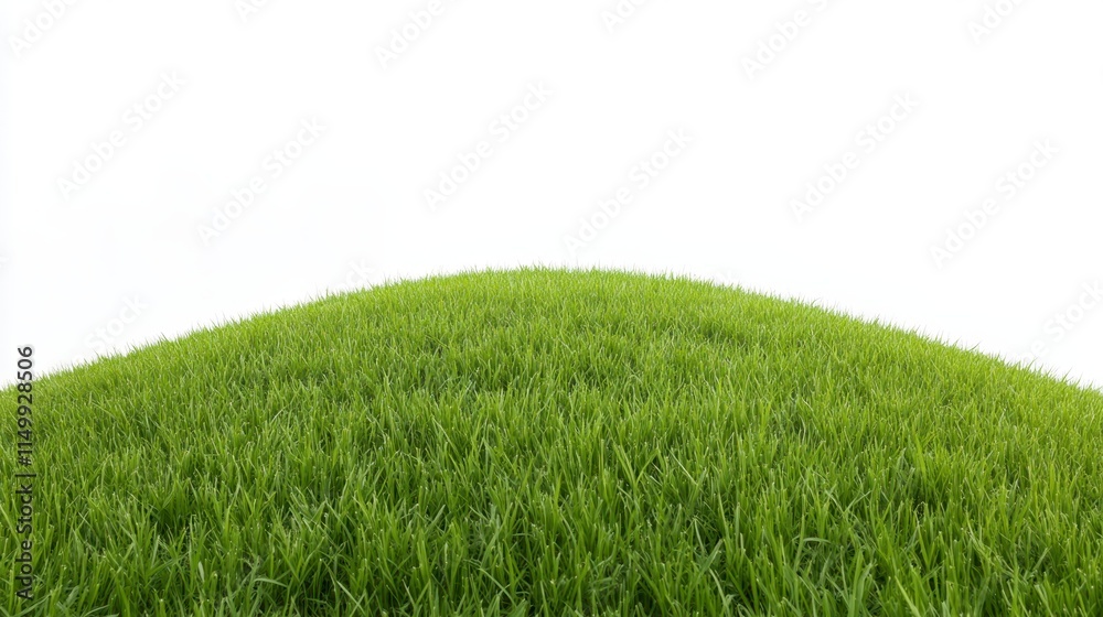 Obraz premium A lush green hill of grass against a bright white background, symbolizing nature and tranquility.