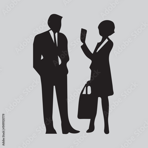 Business people, business Men and Women  vector silhouettes set