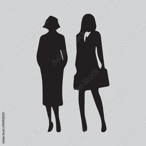 Business people, business Men and Women  vector silhouettes set