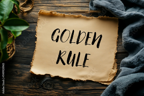 Golden rule message on a vintage paper