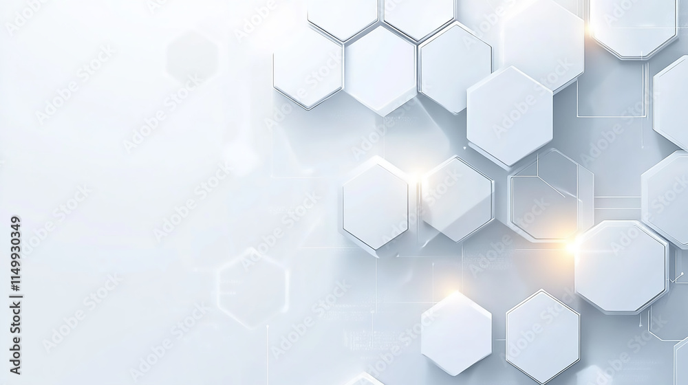 Hexagon concept design abstract Technology background vector Minimalist and modern white background with light geometric cube patterns in a clean simple and visually striking design Hexagon concept design abstract Technology background vector Minimalist and modern white background with light geometric cube patterns in a clean simple and visually striking design