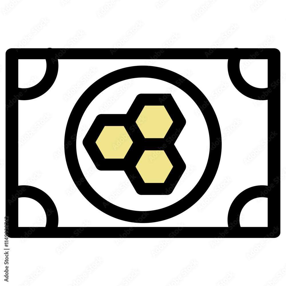 Certificate with honeycombs symbol - Ecological farming icon. Certificate with honeycombs symbol - Ecological farming icon.
