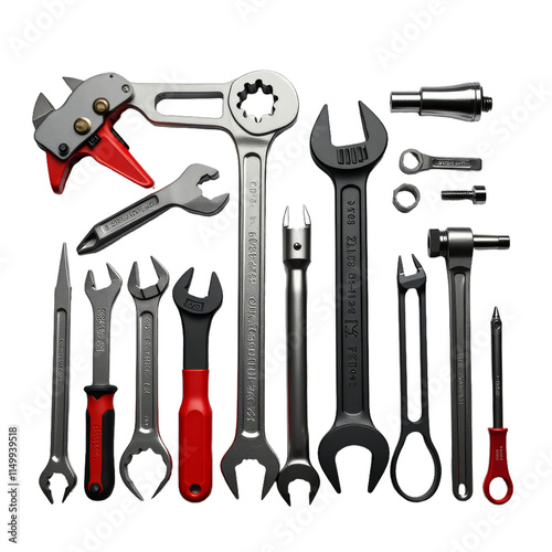 Tool collection with precision screwdrivers, pliers, wrenches, and allen keys