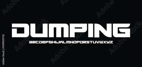 Sport modern font, strong bold type of futuristic typeface alphabet, vector, typography. Sport font with fast speed or dynamic effect numbers and letters, bold strong or fast gear motion typeset font
