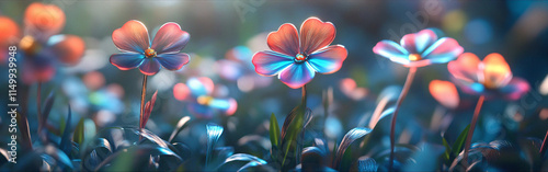 A vibrant garden where flowers bloom as medical symbols, each petal representing an opportunity for growth in health and wealth.  