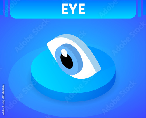 Eye isometric icon. Vector illustration. 3d concept