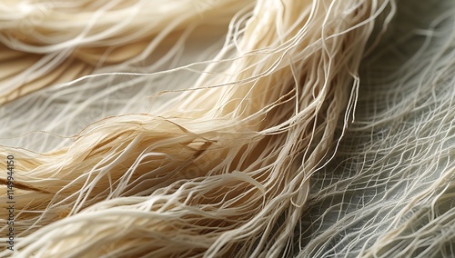 Delicate creamy beige fibrous strands intertwine photo