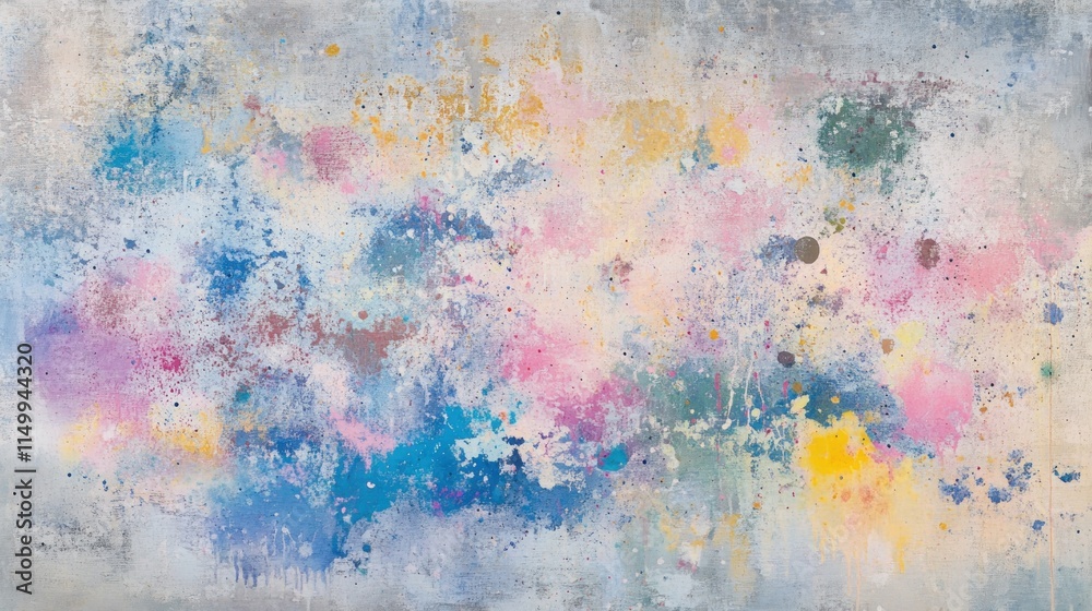 Abstract Pastel Splashes on Textured Canvas Abstract Pastel Splashes on Textured Canvas