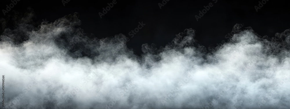Obraz premium White smoke cloud isolated on black background. (1)