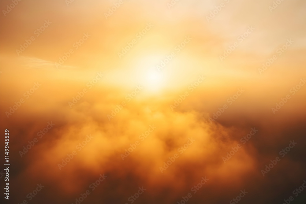 Obraz premium Golden Sunset Cloudscape Abstract Background