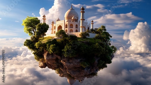 Taj Mahal in the Clouds: A Surreal Masterpiece photo