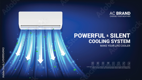 Modern ad banner of air conditioner