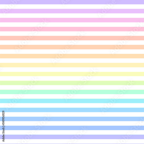 Pastel rainbow color horizontal lines or stripes background Rainbow tone seamless pattern