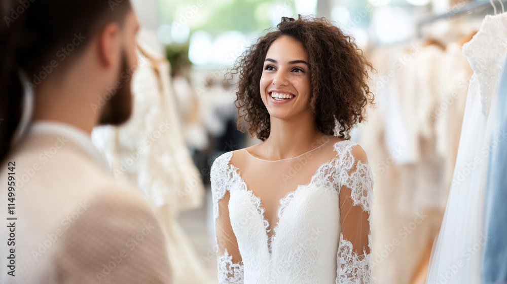 portrait of a girl and couples looking for a wedding dress, portrait of a girl and couples looking for a wedding dress,