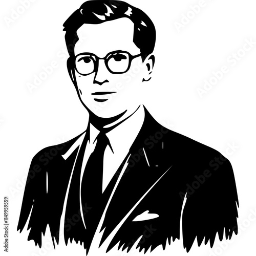 elegant man with eyeglasses vector illustration