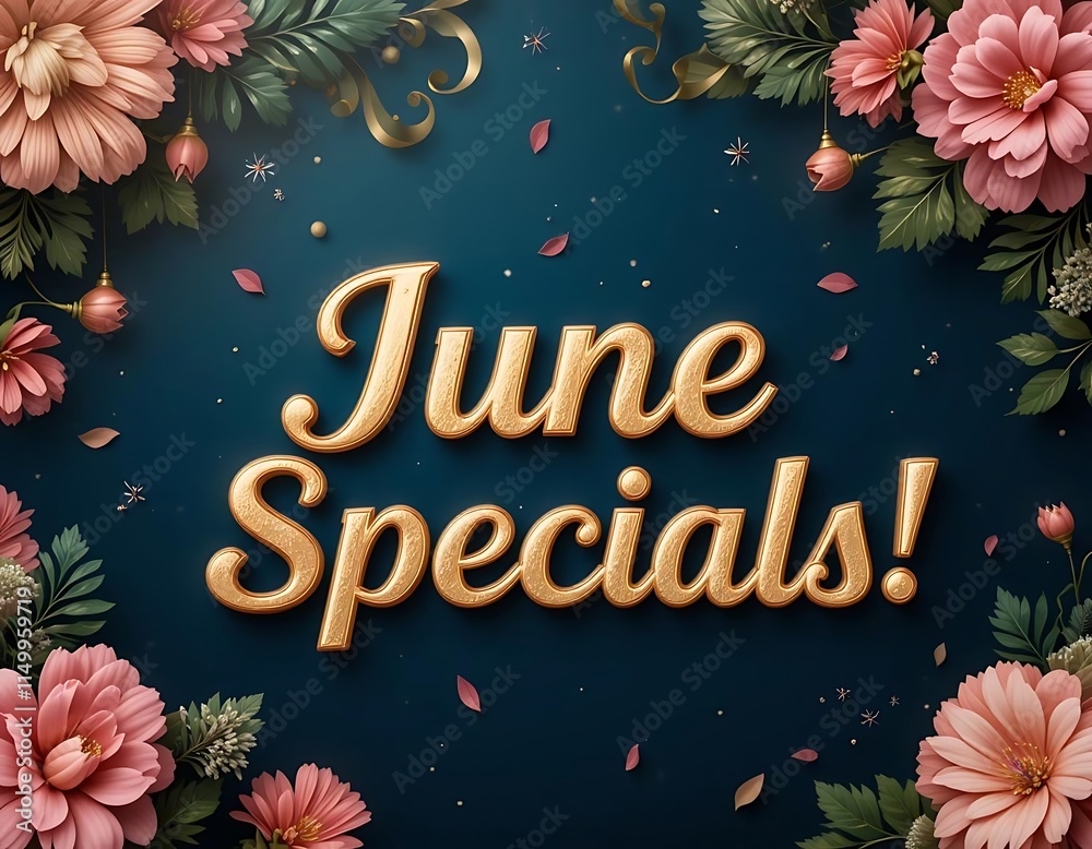 Fototapeta premium June Specials! - 3D Text with luxury background
