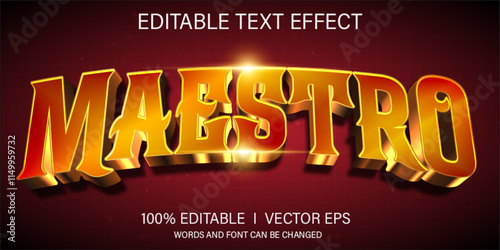 maestro vector text effect with modern style design