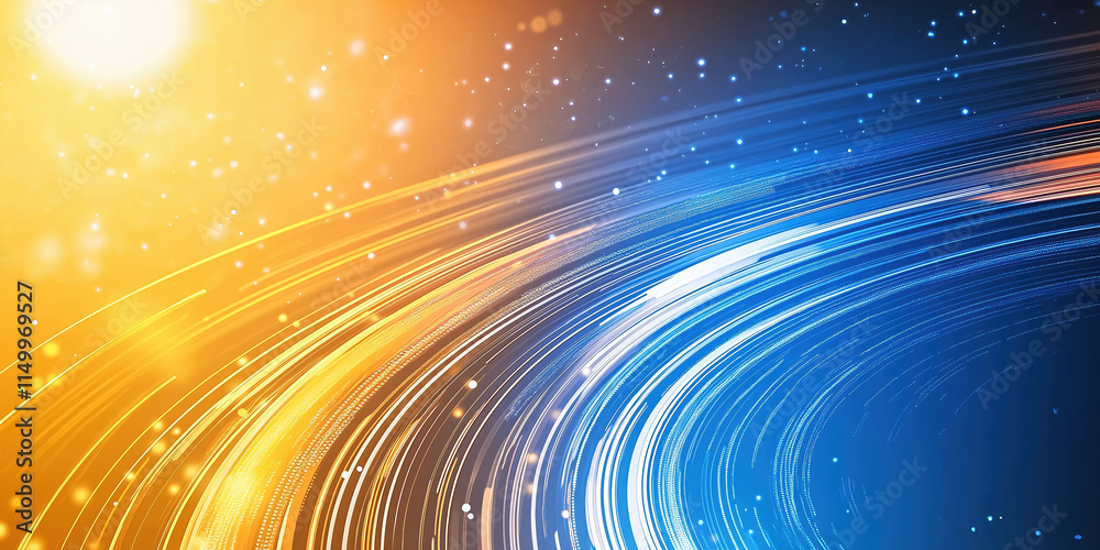 Obraz premium Blue Dark Technological Background With White Line Design And Glowing Elements, Red Orange Style Arrow And Dark Red Background, Futuristic Tech Style, Digital Background.