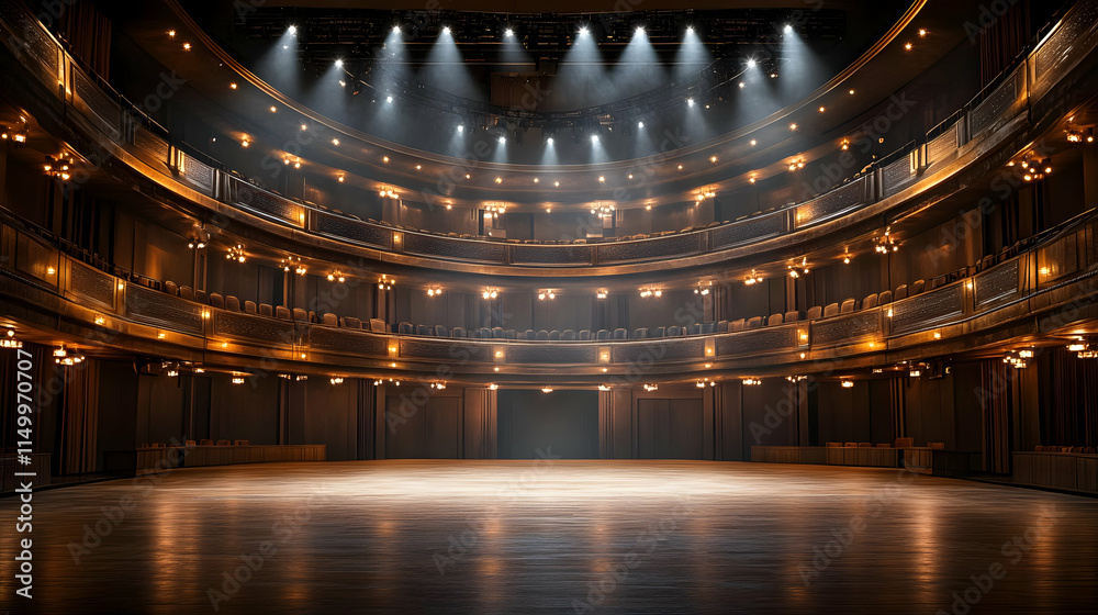 Obraz premium Empty Theater Stage 3D Illustration