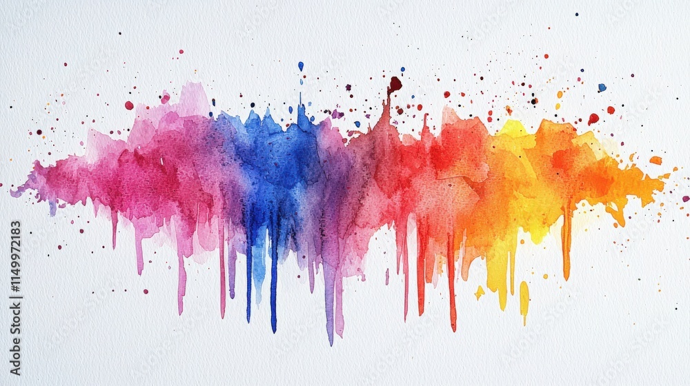 Fototapeta premium Vibrant watercolor splash depicting an abstract blend of colors in a creative expression