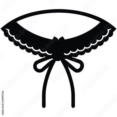 Wedding garter silhouette on white background