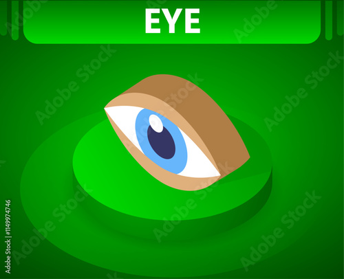 Eye isometric icon. Vector illustration. 3d concept