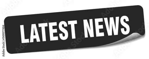 LATEST NEWS sticker isolated on white background