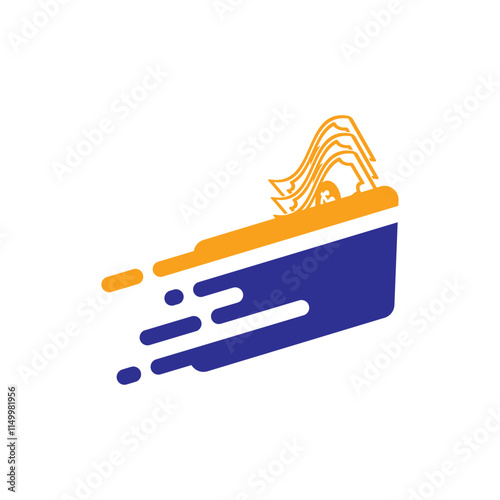 Wallet logo vector flat design