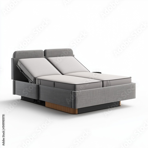 Smart Adjustable Bed Frame with Sleep Tracking , isolated on a white background , High quality , No blur photo