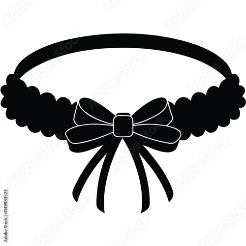 Simple wedding garter silhouette on white