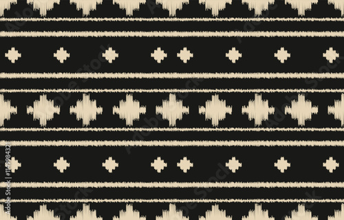 Geometric ethnic oriental ikat seamless pattern  color oriental. Aztec ornament print. Design for background ,curtain, carpet, wallpaper, clothing, wrapping, Batik, vector illustration.