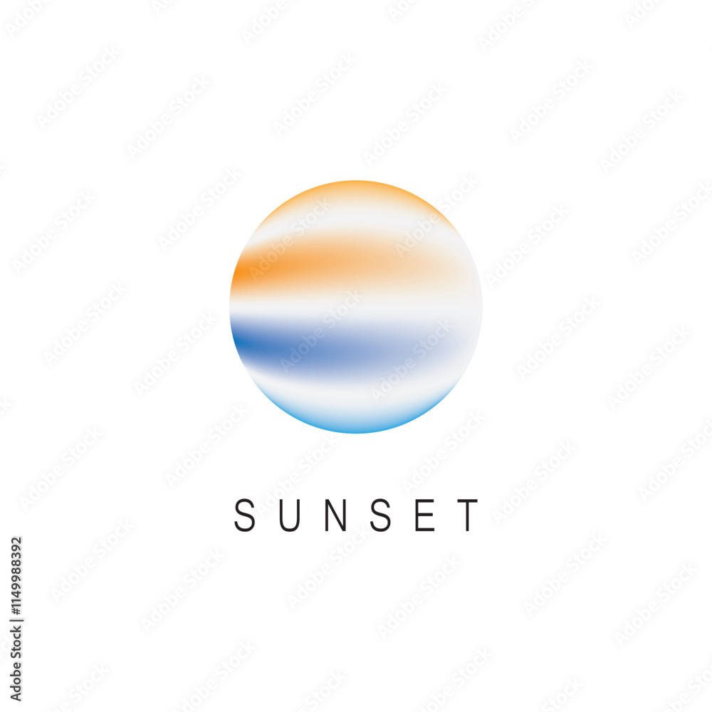 isolated round shape sunset vector logo isolated round shape sunset vector logo