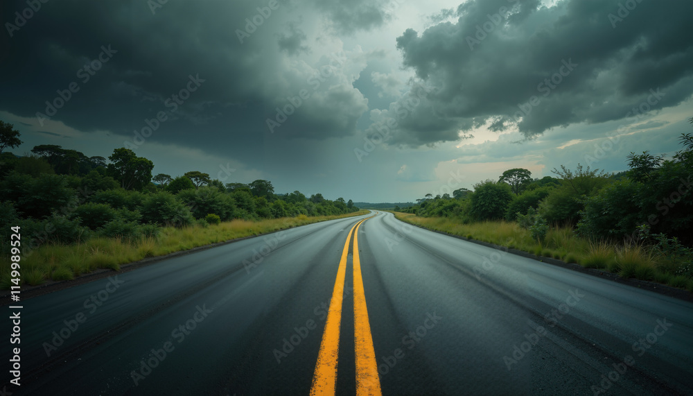 Naklejka premium Deserted Road to Nowhere