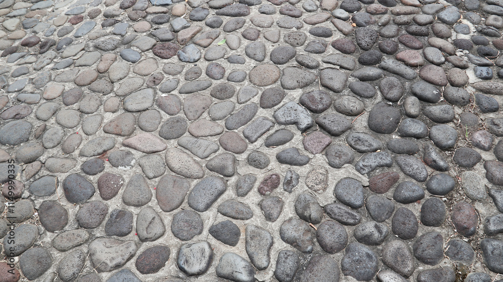 Textures of stone floor and wall for game background. Vector cartoon seamless patterns of top view of pavement or square with cobblestones and granite blocks in concrete Textures of stone floor and wall for game background. Vector cartoon seamless patterns of top view of pavement or square with cobblestones and granite blocks in concrete