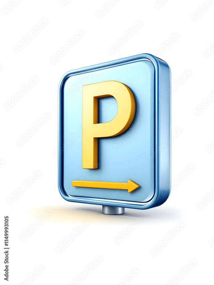 Parking sign illustrated on white background Parking sign illustrated on white background